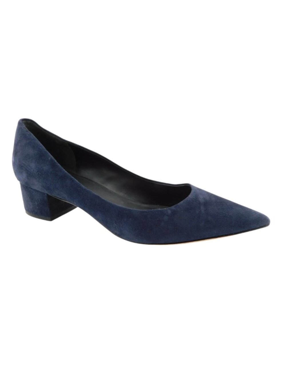 VIA SPIGA Blue Suede Leather Block Heel Pumps 11